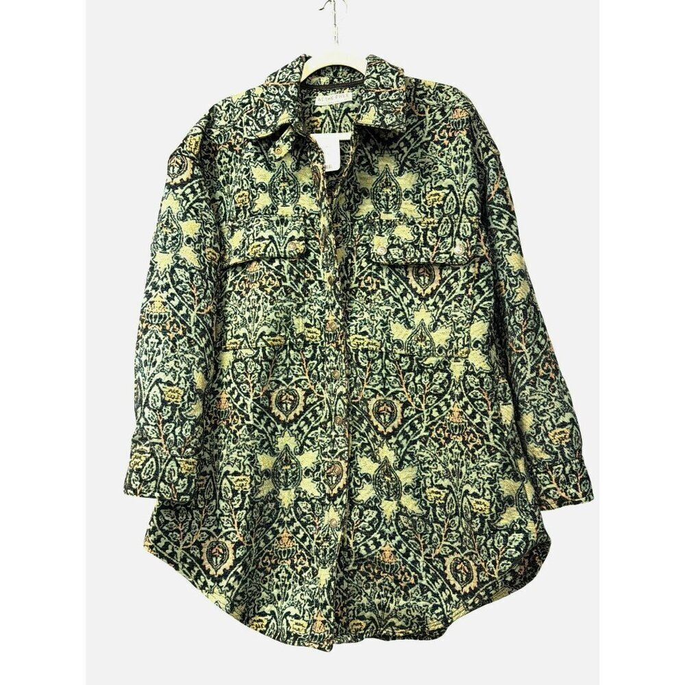Free People We The Free Tapestry Fog Jacquard Shacket Shirt Jacket Medium NWT - Picture 7 of 13